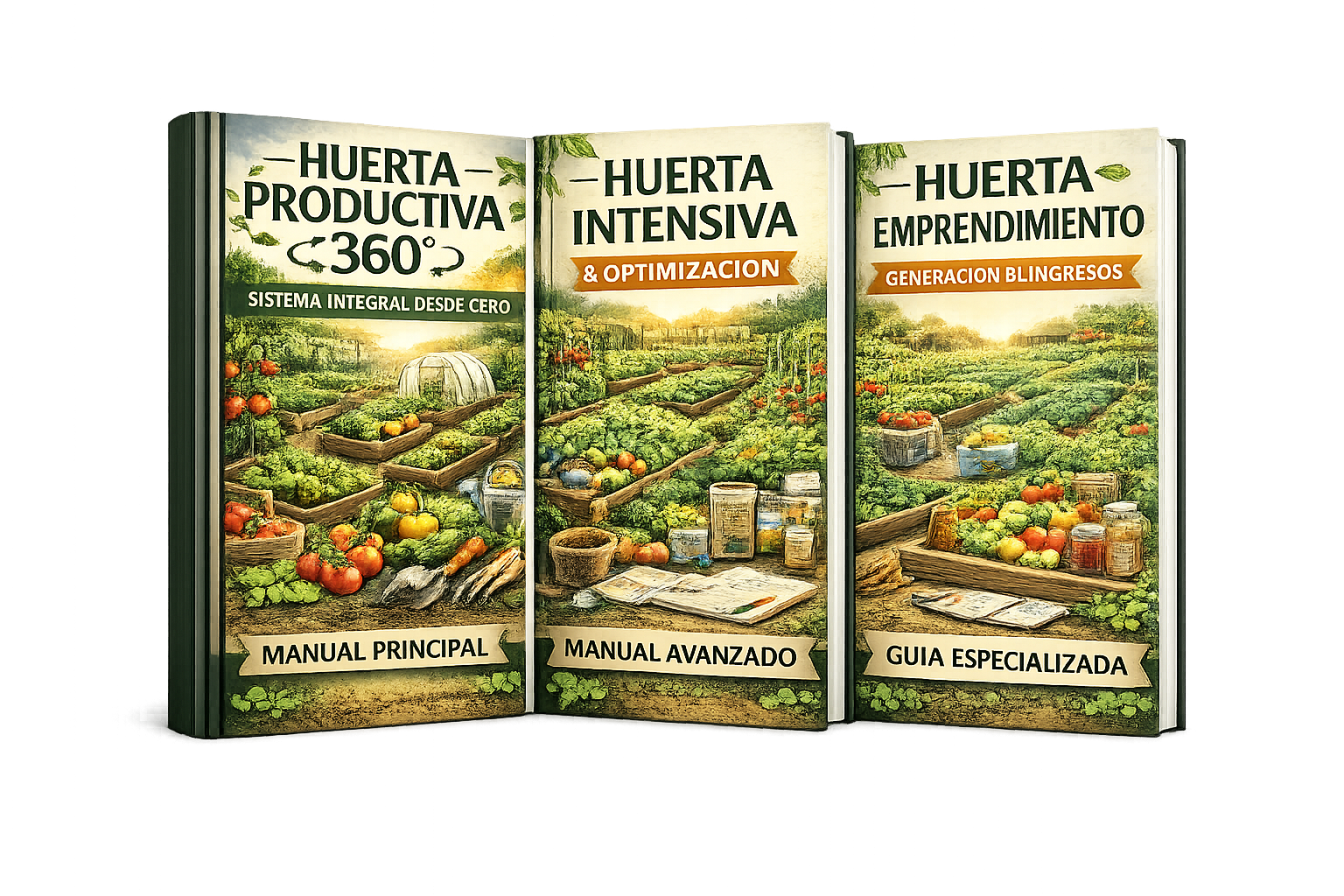COMBO 3 HUERTA 360+ HUERTA INTENSIVA + HUERTA EMPRENDIMIENTO + BONUS